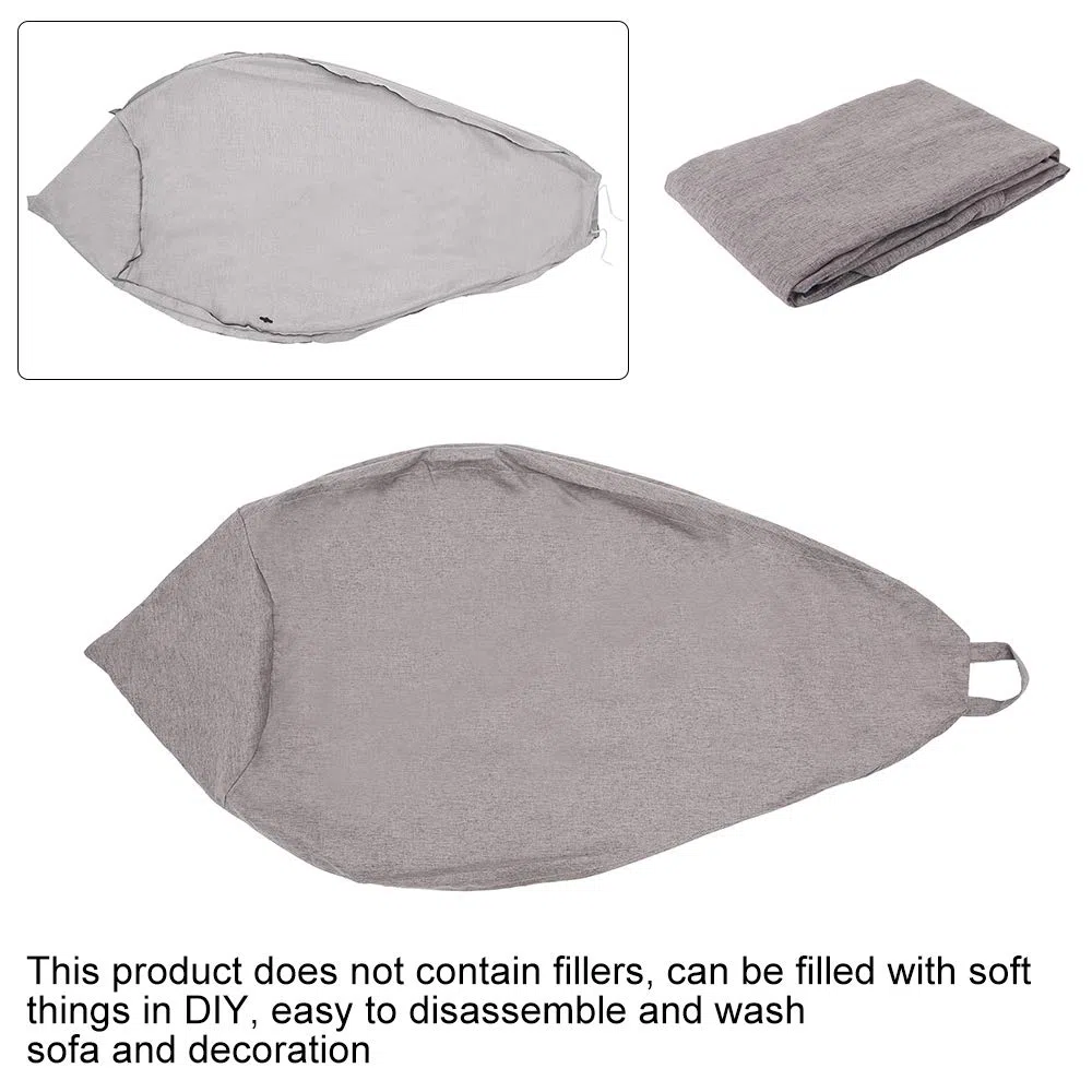 Jetcloud Sitzsack-Stuhlbezug, Erwachsene, großer Sitzsack mit hoher Rückenlehne, Sofabezug, Liegestuhl, Gaming-Aufbewahrungstasche für drinnen und draußen, ohne Füllung (dunkelgrau, S: 70 x 80 cm)