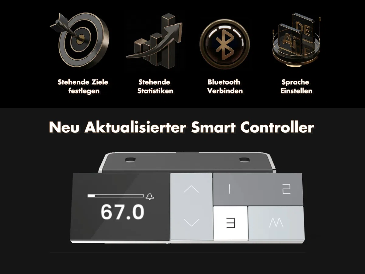 Devoko Höhenverstellbarer Schreibtisch 160x80 cm, 25 mm Starke Tischplatte, Ergonomischer Elektrischer Steh-Sitz Computertisch mit Dualmotor & Memory-Handsteuerung + USB-C für Homeoffice