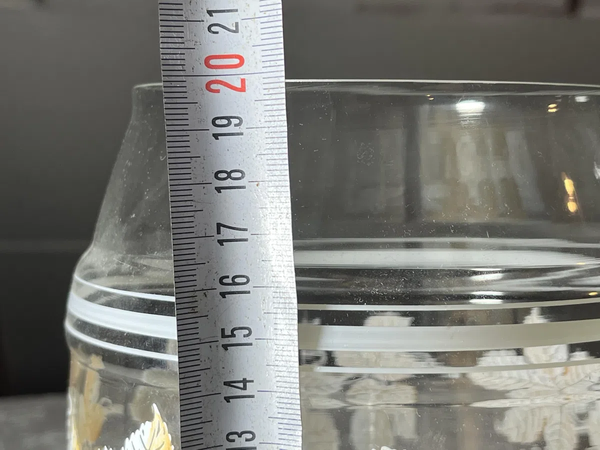 Generisch Vintage Bowle Set mit gelbem Weinblätter Motiven für 5 personen
