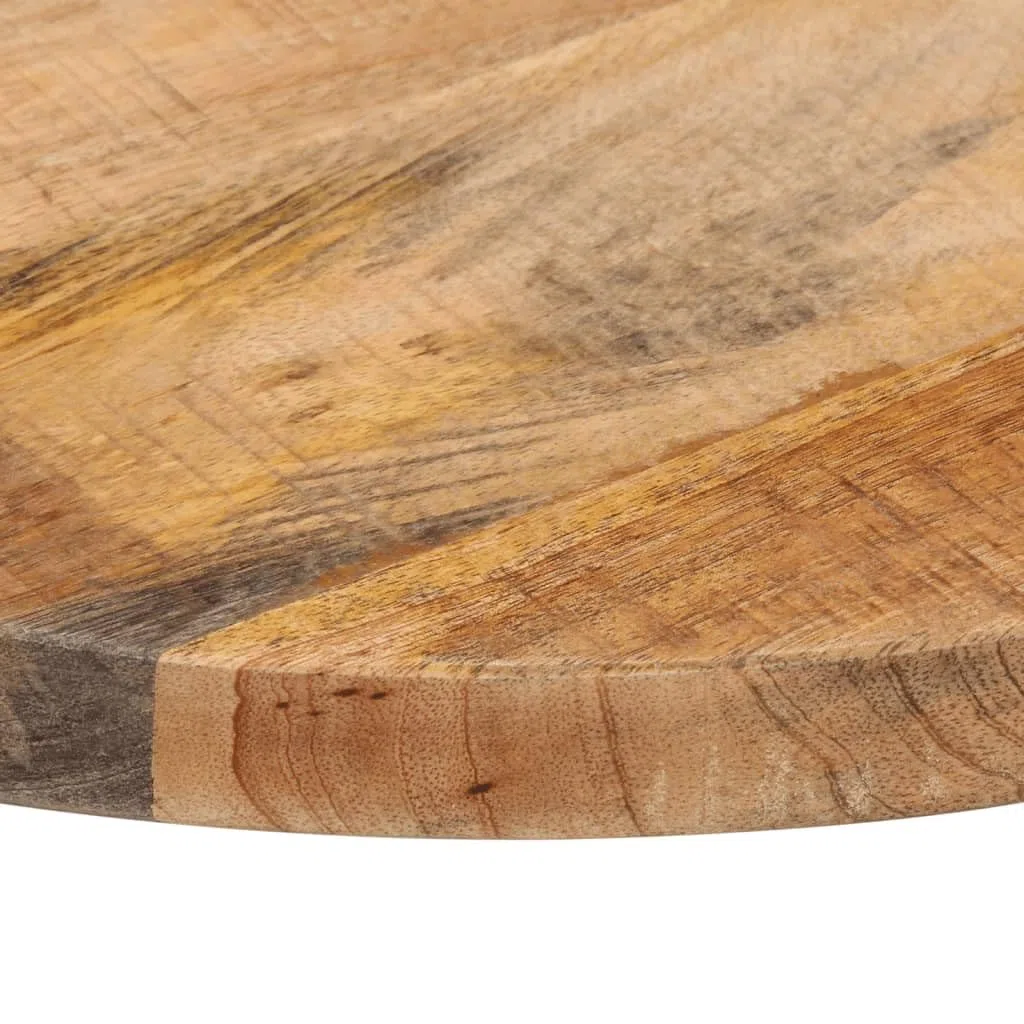 vidaXL Tischplatte, Holzplatte für Tisch Esstisch Couchtisch, Ersatztischplatte Rund, Massivholzplatte, Ø 50x3,8cm Raues Massives Mangoholz