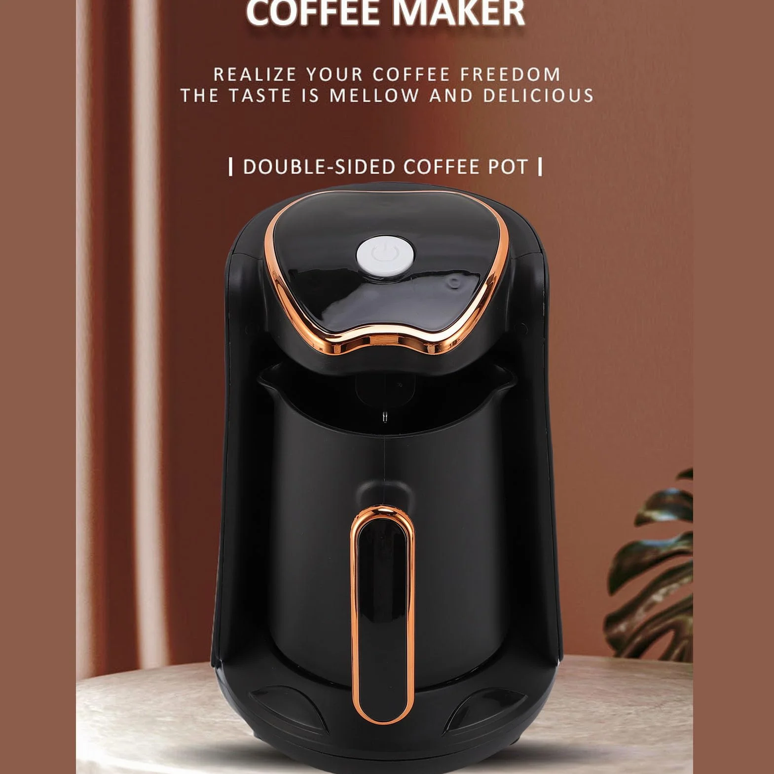 4 Tassen Kaffeemaschine, 600 W 0,3 L Tragbarer Türkischer Kaffeemaschine Anti -Überlauf, Anti -Trockenverbrennung (EU -Stecker 220 V)