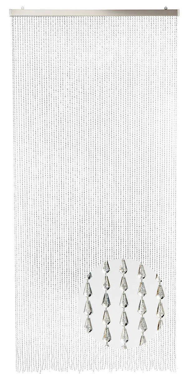 Kobolo Türvorhang Clear, 90x200 cm, 72 Stränge, transparenter Kunststoff-Perlenvorhang, dekorativer & pflegeleichter Fliegenvorhang und Raumteiler für Balkon, Terrasse, Tür oder Fenster