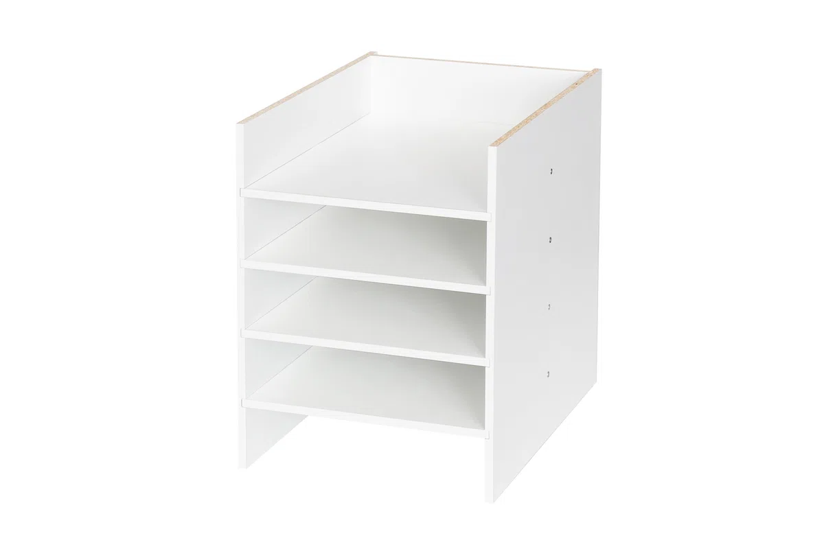 Kallax Expedit Regal DIN A4 Einsatz Ablage Papierfach Papierregal Postfach Sortierfach Papier Fach Aufbewahrung Dokumentenablage Fachteiler für 5 Einzelfächer 25 x 33,5 x 36 cm Weiß