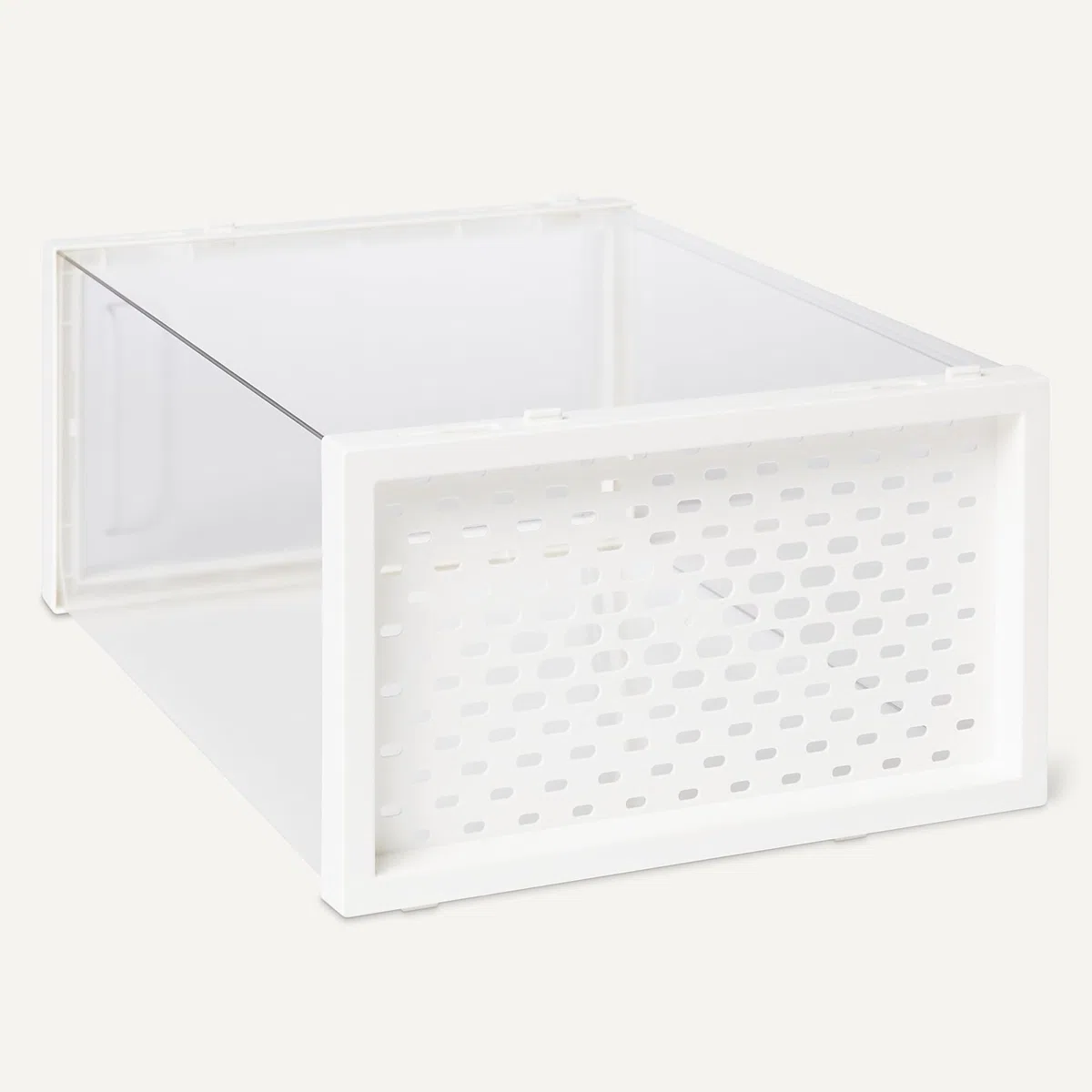 Amazon Basics Schuhaufbewahrungsbox, stapelbar und faltbar, 12 Stück, klein, Transparent