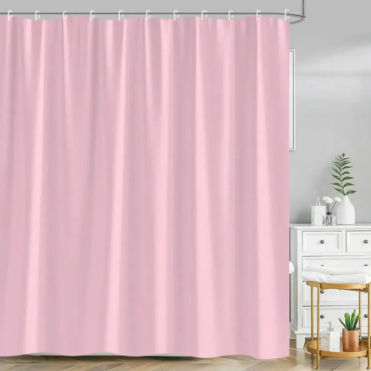 Duschvorhang Rosa 240x180 cm Schwerer Hotel Luxus Polyester Wasserdicht Duschvorhänge Anti-Schimmel und Textil Waschbar Schnelltrocknend für Badezimmer Badewannen mit 12 Haken