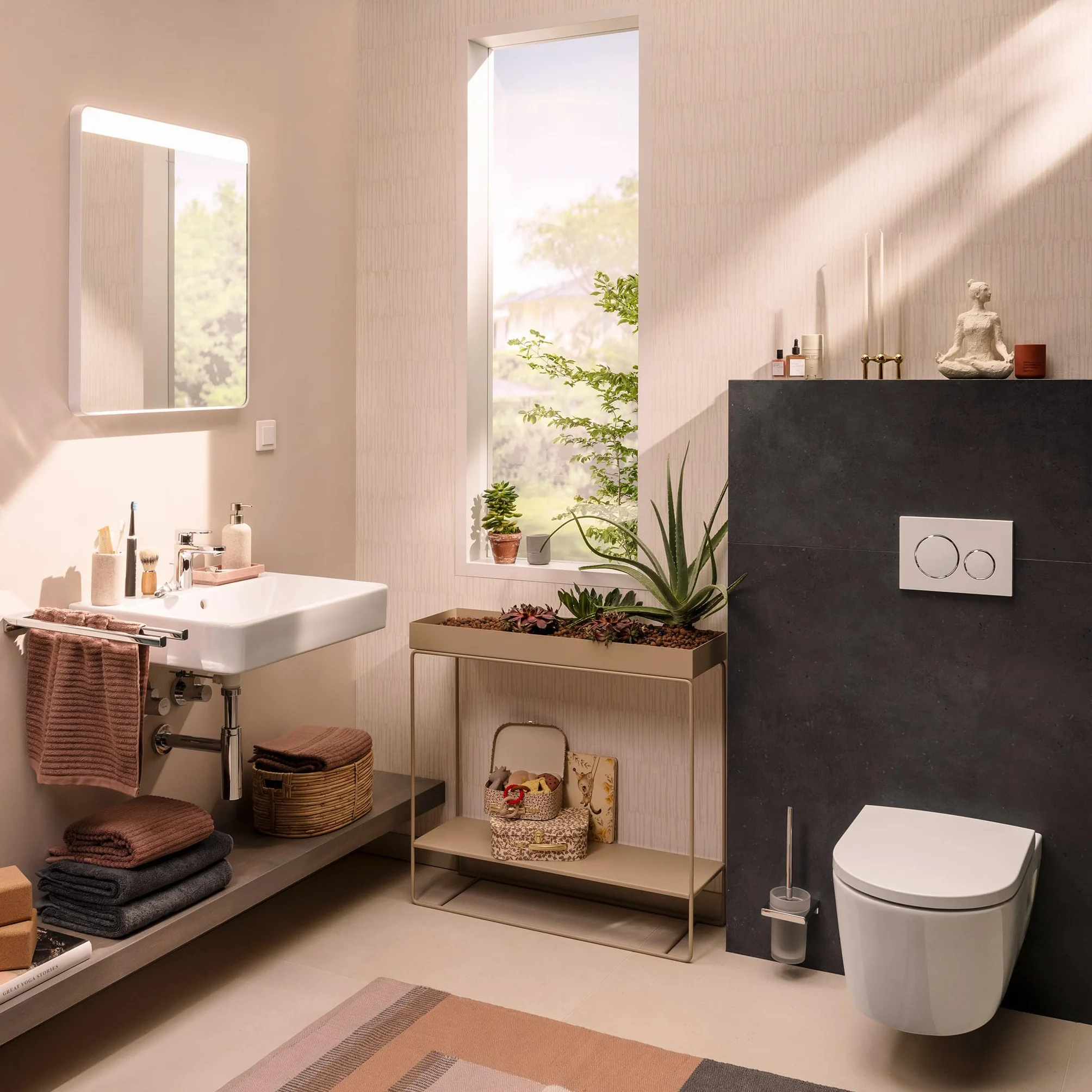 hansgrohe AddStoris - Toilettenbürste mit Halter, Toilettenbüstenhalter für Wandmontage, WC-Bürste mit Halter, verdeckte Befestigung, Badezimmer Zubehör, Chrom, 41752000