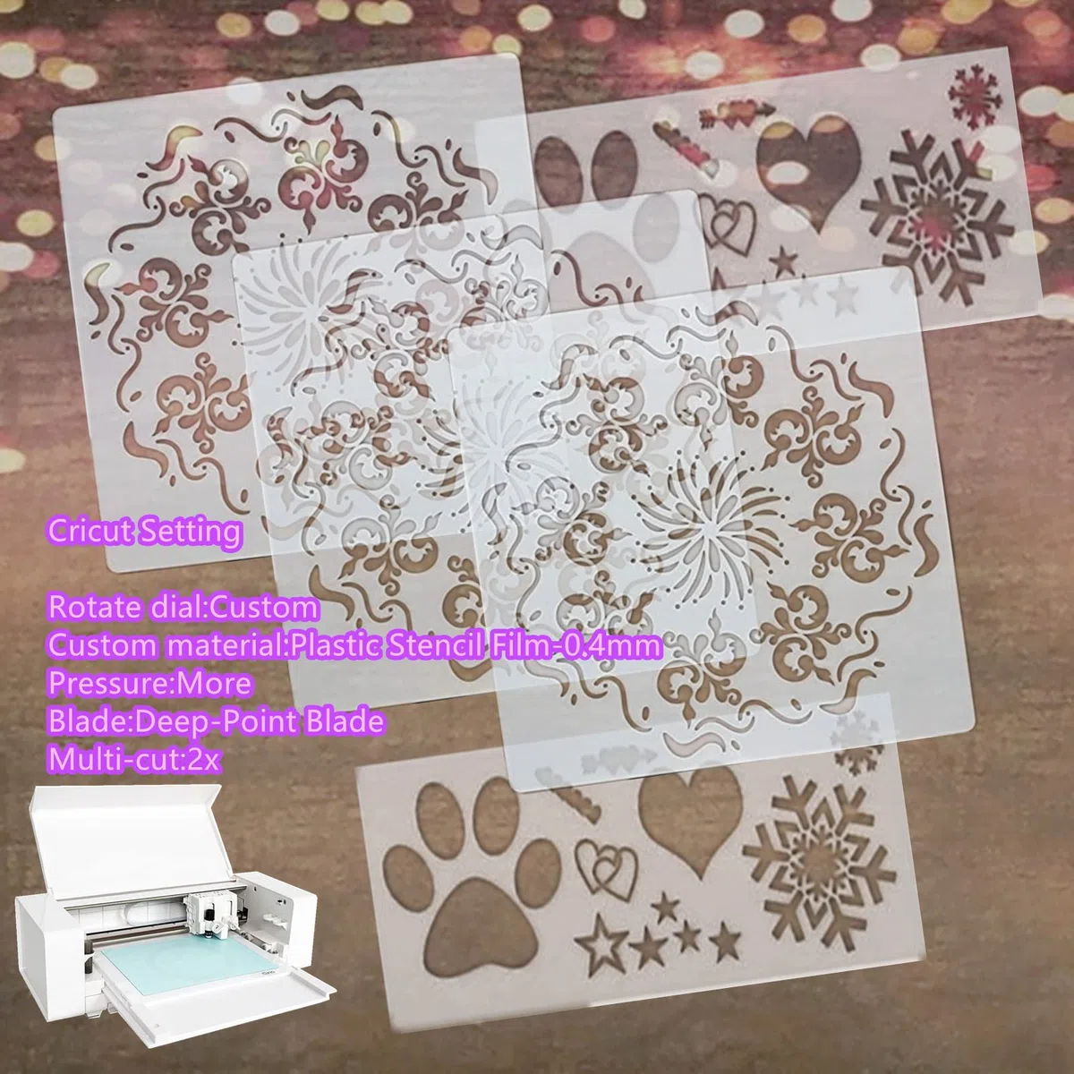 12 Blatt 7,5 mm Mylar-Blatt 30,5 x 30,5 cm milchig durchscheinende PET Schablone für Cricut, Silhouette, Gyro-Cut Werkzeug Vorlage Material (7,5 mil)