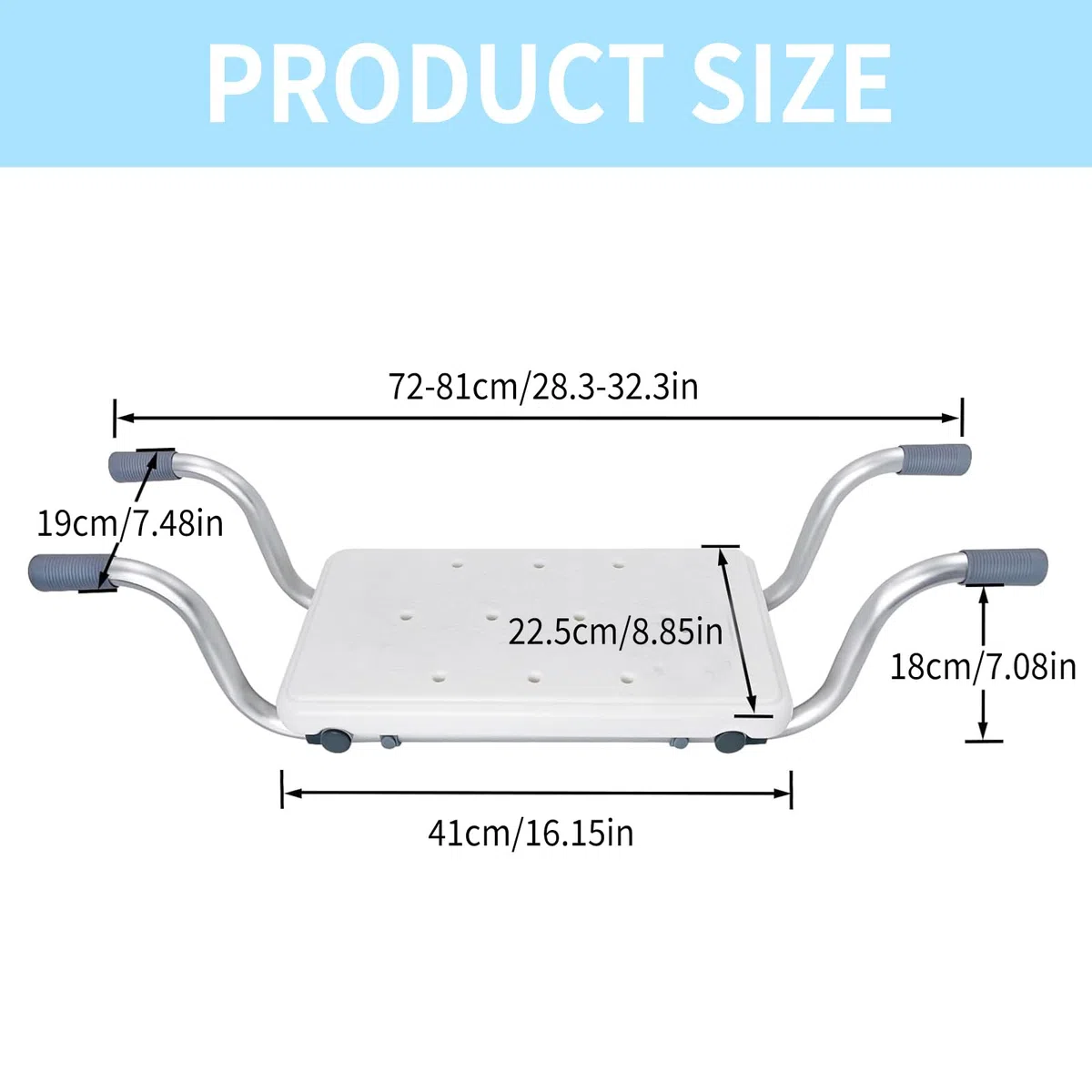 Badewannensitz, Ausziehbare 72-82cm Badewannenbretter, Tragfähigkeit 136 kg Wannensitz, Badesitz verstellbar für die Wanne badewanne zubehör komfortabel