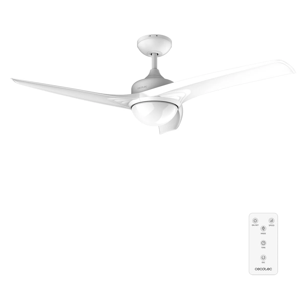 Cecotec Deckenventilator EnergySilence Aero 470. 55 W, Fernbedienung, 106 cm Durchmesser, 3 Klingen, 3 Geschwindigkeiten, schwarze Winterfunktion (Durchmesser 132 cm, Weiß)