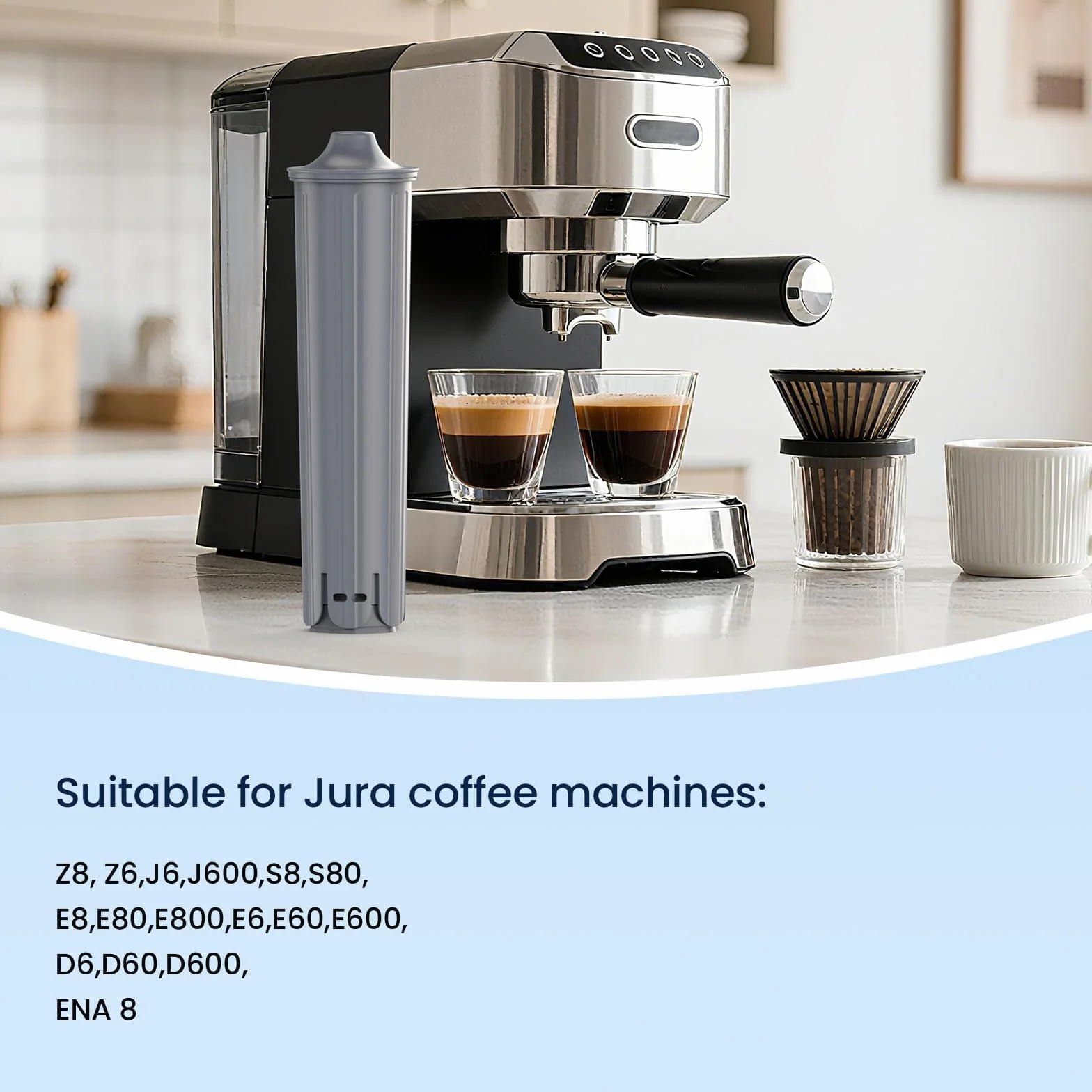 GLACIER FRESH Wasserfilter Kompatibel mit Jura E8, E6 Kaffeevollautomat, 3 Stück