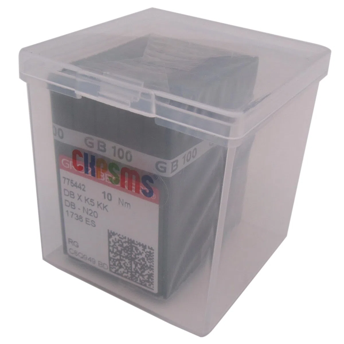 Groz-Beckert Nadel, Groz-Beckert DBXK5 KK-Nadeln in einer transparenten Kunststoffbox für kommerzielle 3D-Stickerei und Pailletten (80/12), 100 Stück