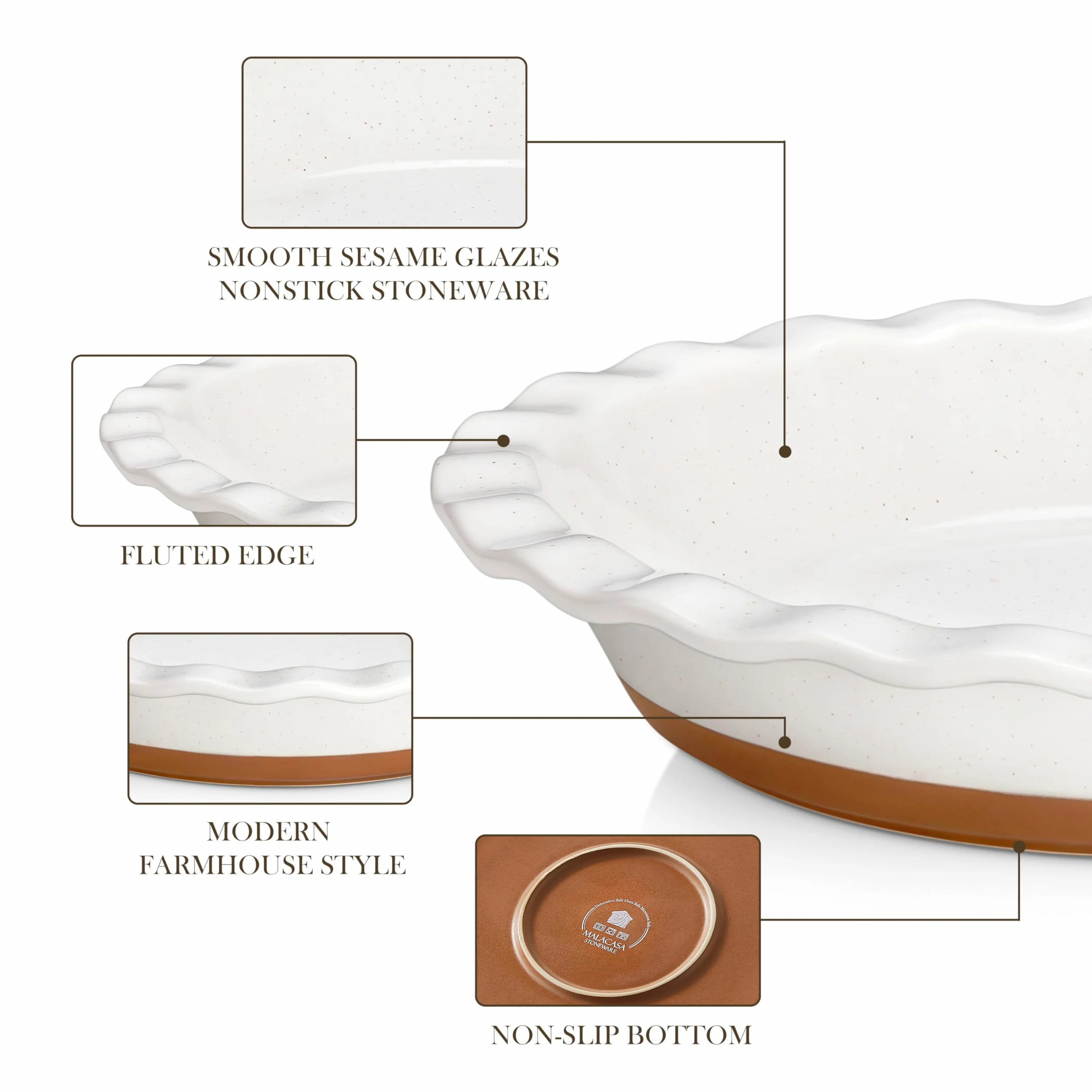 MALACASA Kuchenform aus Keramik, 1er-Set