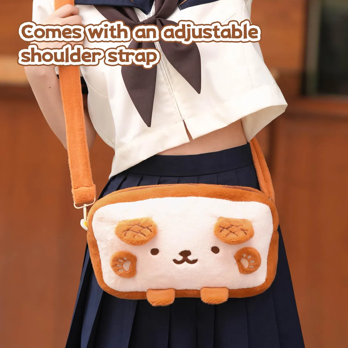 GeekShare Toast Plüsch Tasche kompatibel mit Switch/OLED Große Kapazität Reise Tragetasche mit einem Schultergurt passen Switch-Konsole & Spiel-Zubehör