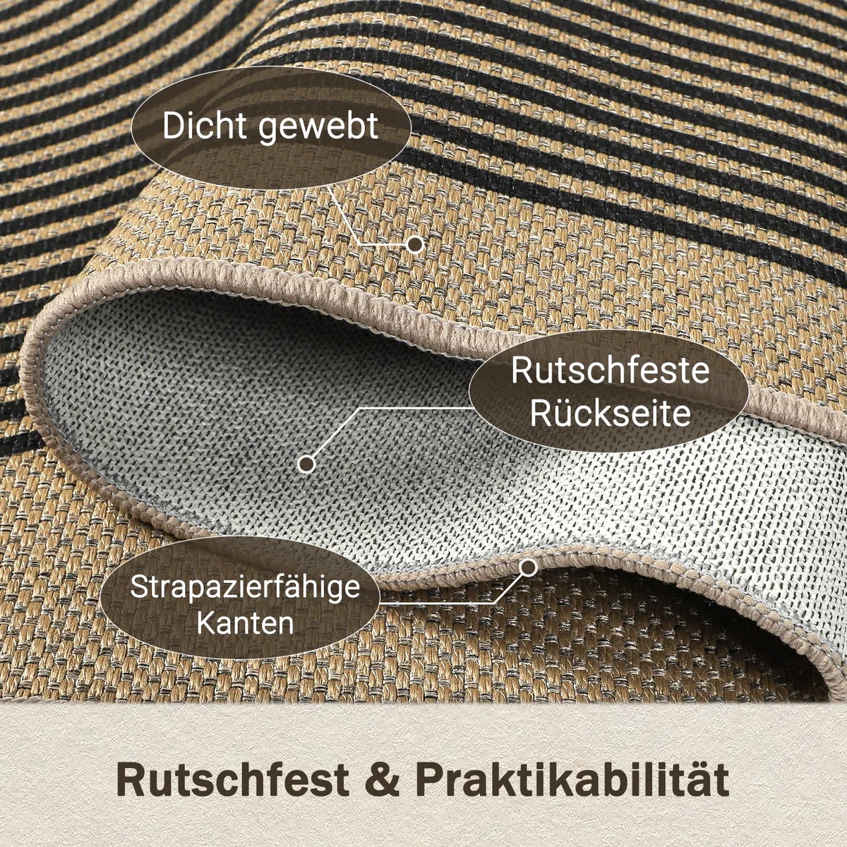 Capslpad Küchenteppiche 2 Stück, rutschfeste Schmutzfangmatte Küchenmatten, Waschbar Küchenläufer Jute Aussehen Teppichläufer Flur Absorbierende Küchen Läufer für Küche, Flur, Waschküche