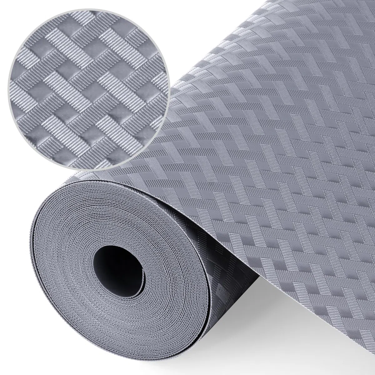 Schubladenmatte, Wasserdichtem Schubladenauskleidung Antirutschmatte Kühlschrankauskleidungen Nicht Klebende für Küchenschränke Schubladen Schrank (Grau/50cm x 600cm)