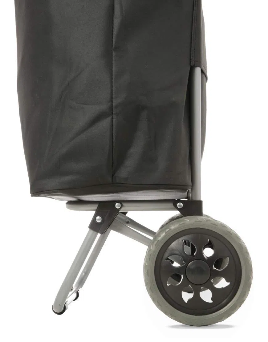 Hoppa Einkaufstrolley Klappbar 57L | Wasserdichter Einkaufstrolley Modern | Robuster Einkaufswagen Zum Schieben | Leichte Einkaufstasche Mit Rädern | Hackenporsche Mit Kordelverschluss