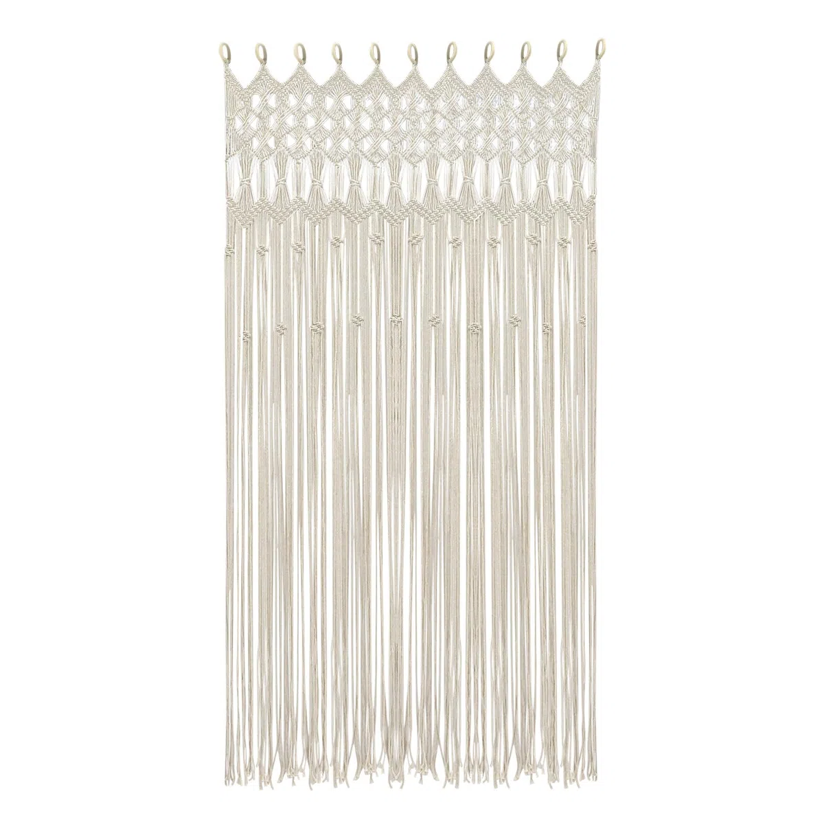 Makramee Vorhang Tür– Handgefertigter Makramee Türvorhang im Boho Stil, 120x195cm, Fadenvorhang Boho Vorhang für Balkontür oder Fenster, Dekoration für Schlafzimmer, Hochzeiten