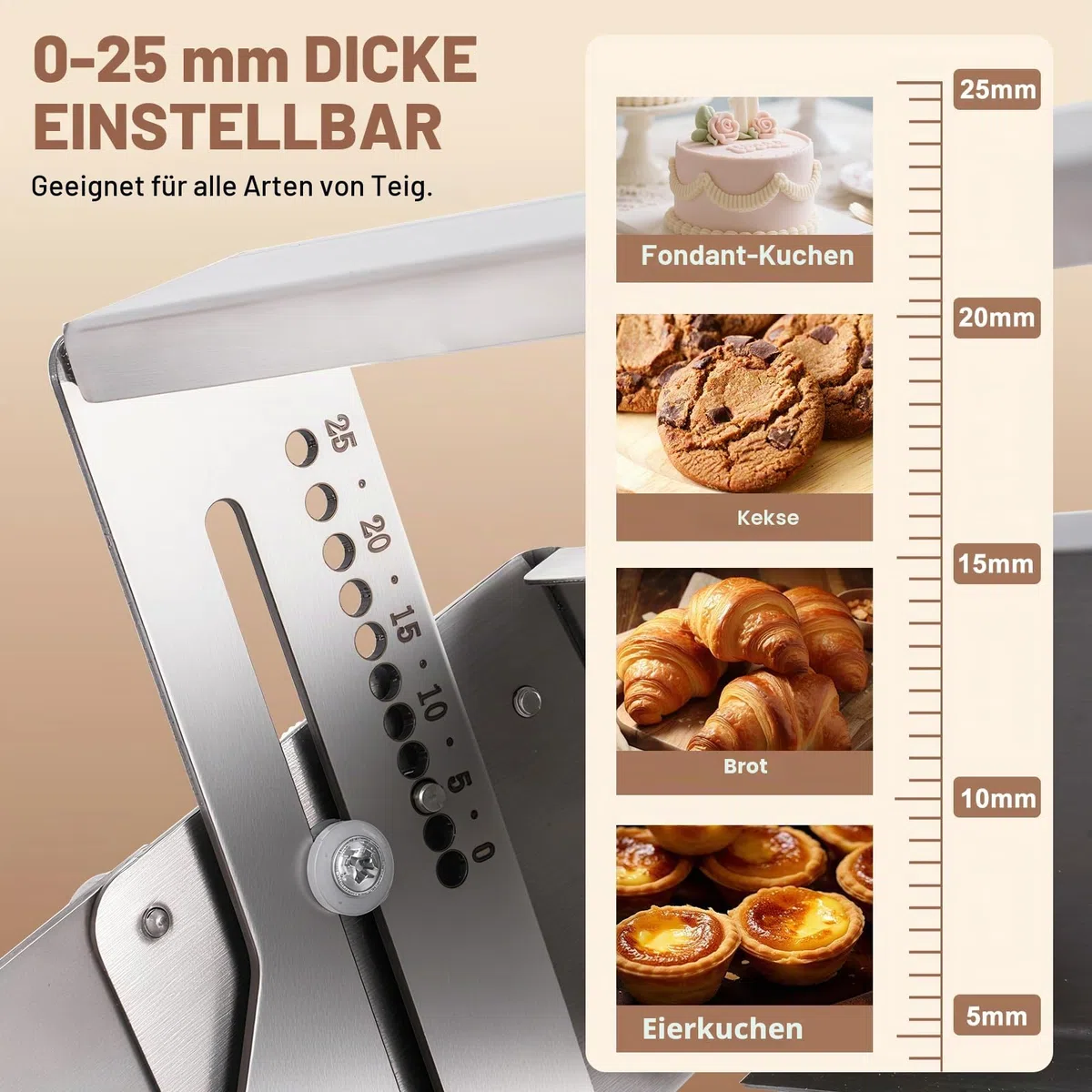 YUCHENGTECH Teigausrollmaschine 30cm Faltbare Teigausrollmaschine Pizza Teig Ausrollen Maschine Mit Ausrollbrett Und Einstellbarer Dicke Von 2.5 Bis 25 mm