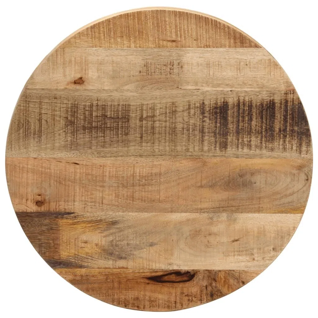 vidaXL Tischplatte, Holzplatte für Tisch Esstisch Couchtisch, Ersatztischplatte Rund, Massivholzplatte, Ø 50x3,8cm Raues Massives Mangoholz