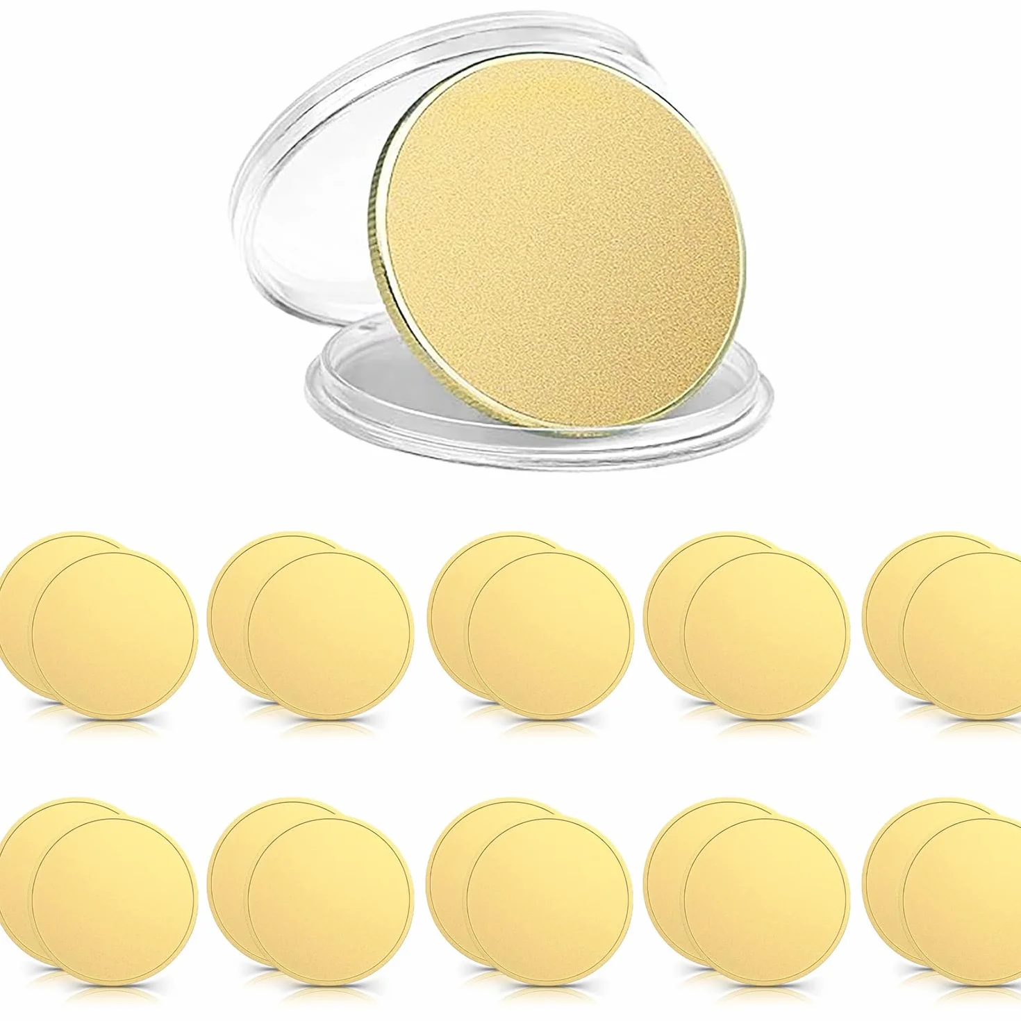 20 Stück Messing-Rohling-Challenge-Münzen,40 mm Metallprägerohlinge,Lasergravierbare Scheiben Für DIY-Geburtstagsgeschenke,Basteln,Schmuckherstellung