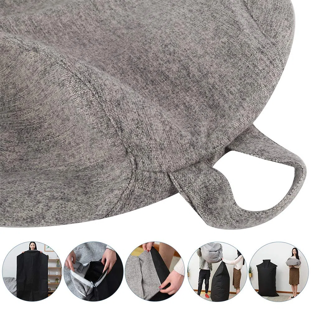 Jetcloud Sitzsack-Stuhlbezug, Erwachsene, großer Sitzsack mit hoher Rückenlehne, Sofabezug, Liegestuhl, Gaming-Aufbewahrungstasche für drinnen und draußen, ohne Füllung (dunkelgrau, S: 70 x 80 cm)