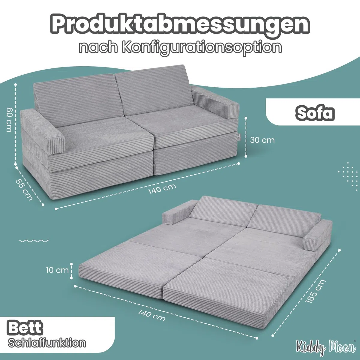 KiddyMoon Kindersofa Aufklappen Aus Schaumstoff Spielsofa Für Kinder Schlafsofa Kindersessel Kinder Couch Kinder Sofa Für Kinderzimmer Kindercouch Faltmatratze Matratzen, Violett