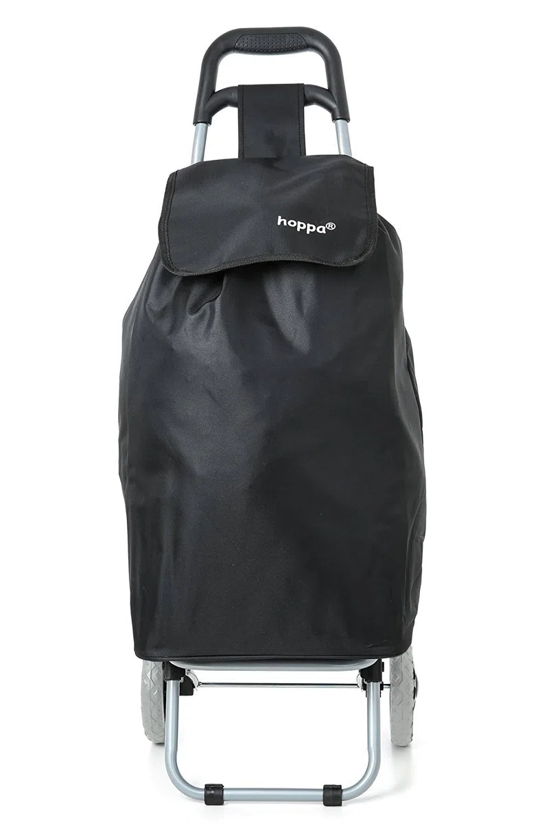Hoppa Einkaufstrolley Klappbar 57L | Wasserdichter Einkaufstrolley Modern | Robuster Einkaufswagen Zum Schieben | Leichte Einkaufstasche Mit Rädern | Hackenporsche Mit Kordelverschluss