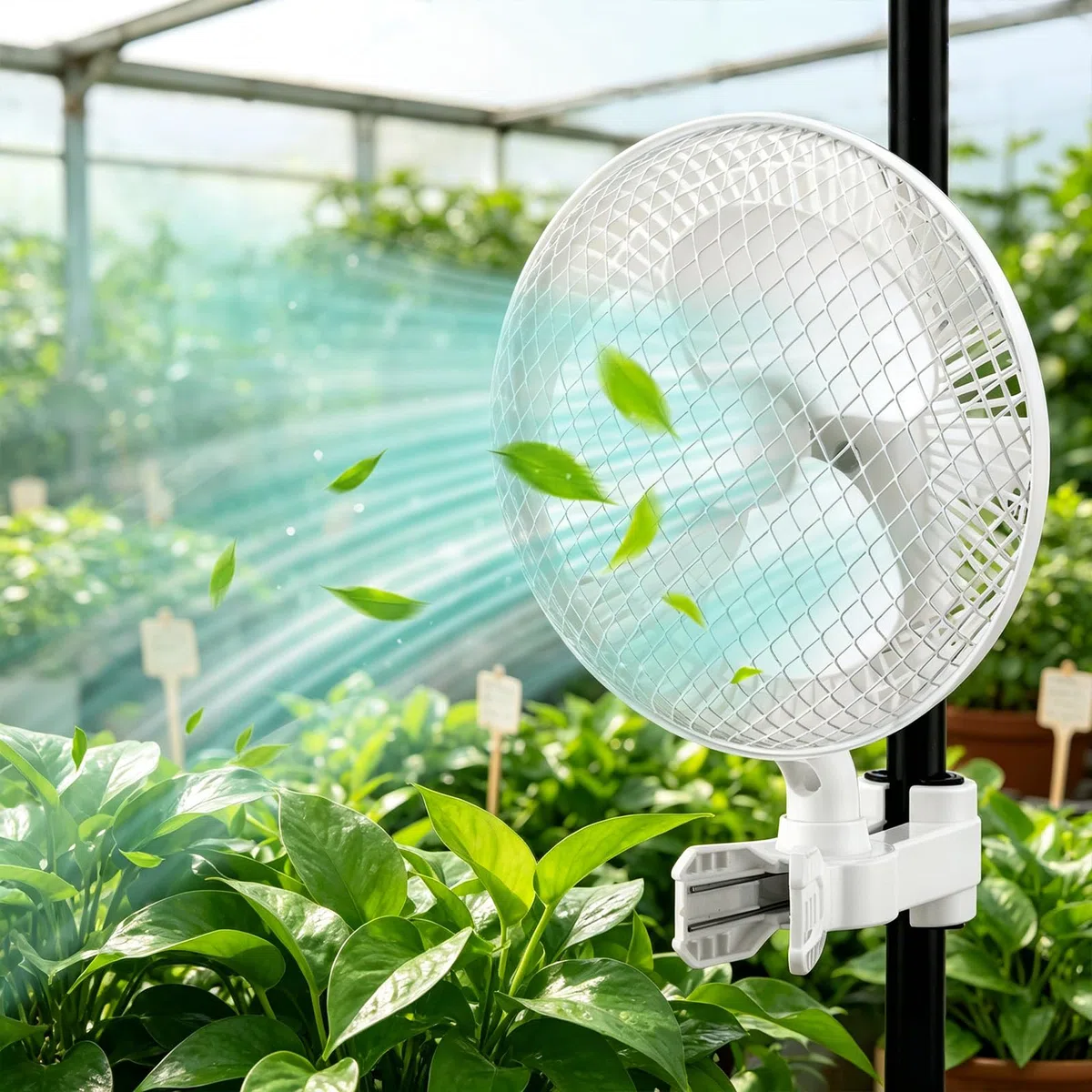 Grow Ventilator mit Clip 25W, Grow Ventilator Oszillierend mit 3 Geschwindigkeitsstufen, 2200 U/min, 20cm Klein Umluftventilator leise, ventilator für Growzelt, Zuhause im Schlafzimmer