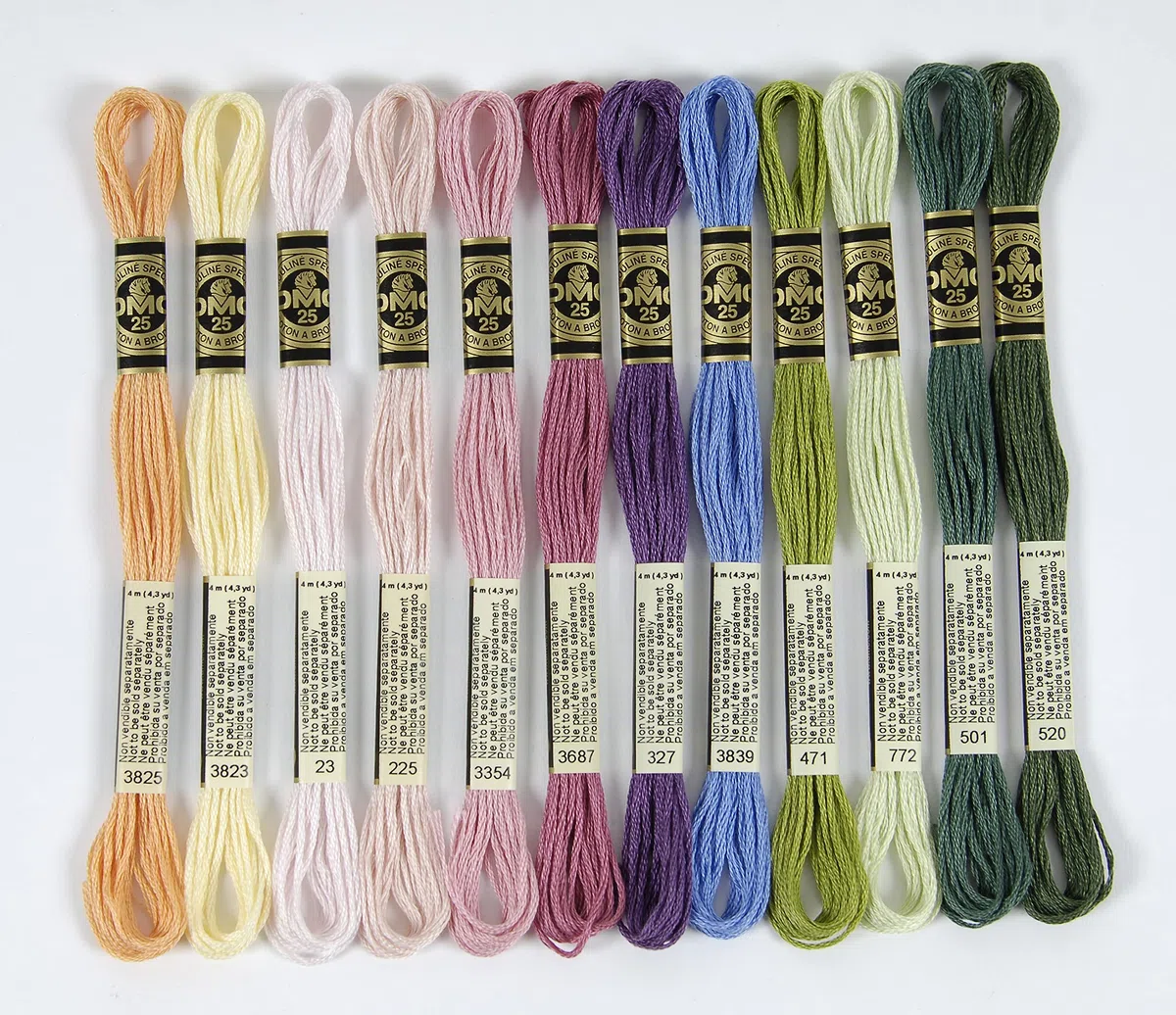 DMC - Sortiment von Garnen, speziell geliert, 117 MC – Farben Vitamine & Floral – 100% Baumwolle – 48 Strängen à 4 m | Stickgarn, ideal für Kreuzstich