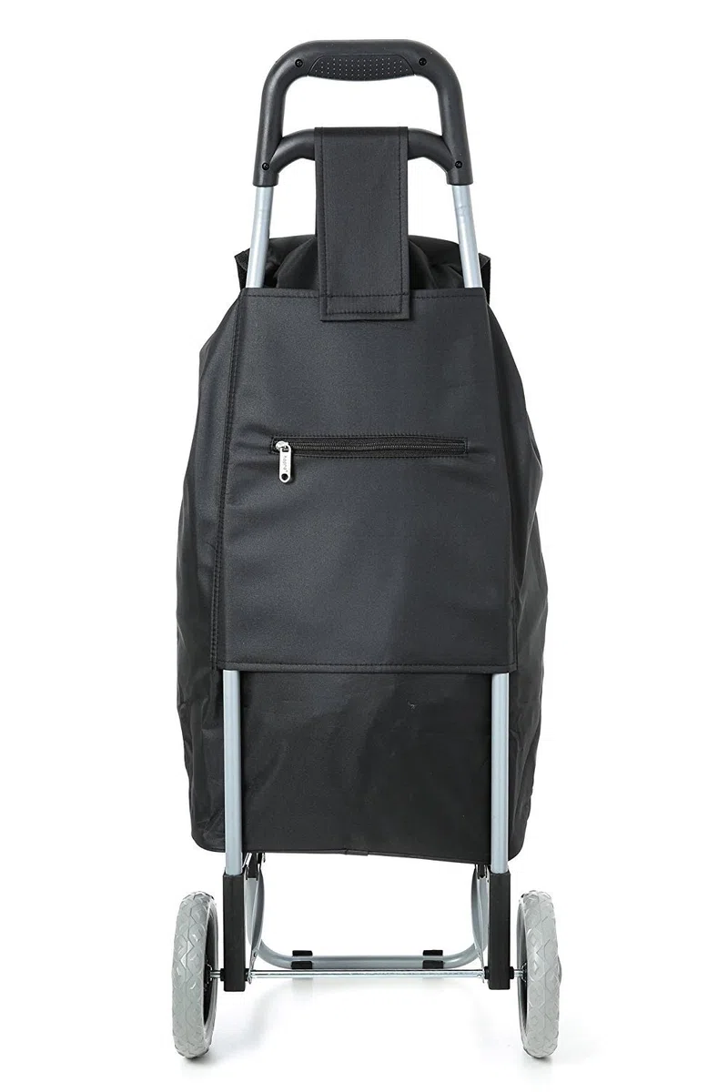 Hoppa Einkaufstrolley Klappbar 57L | Wasserdichter Einkaufstrolley Modern | Robuster Einkaufswagen Zum Schieben | Leichte Einkaufstasche Mit Rädern | Hackenporsche Mit Kordelverschluss
