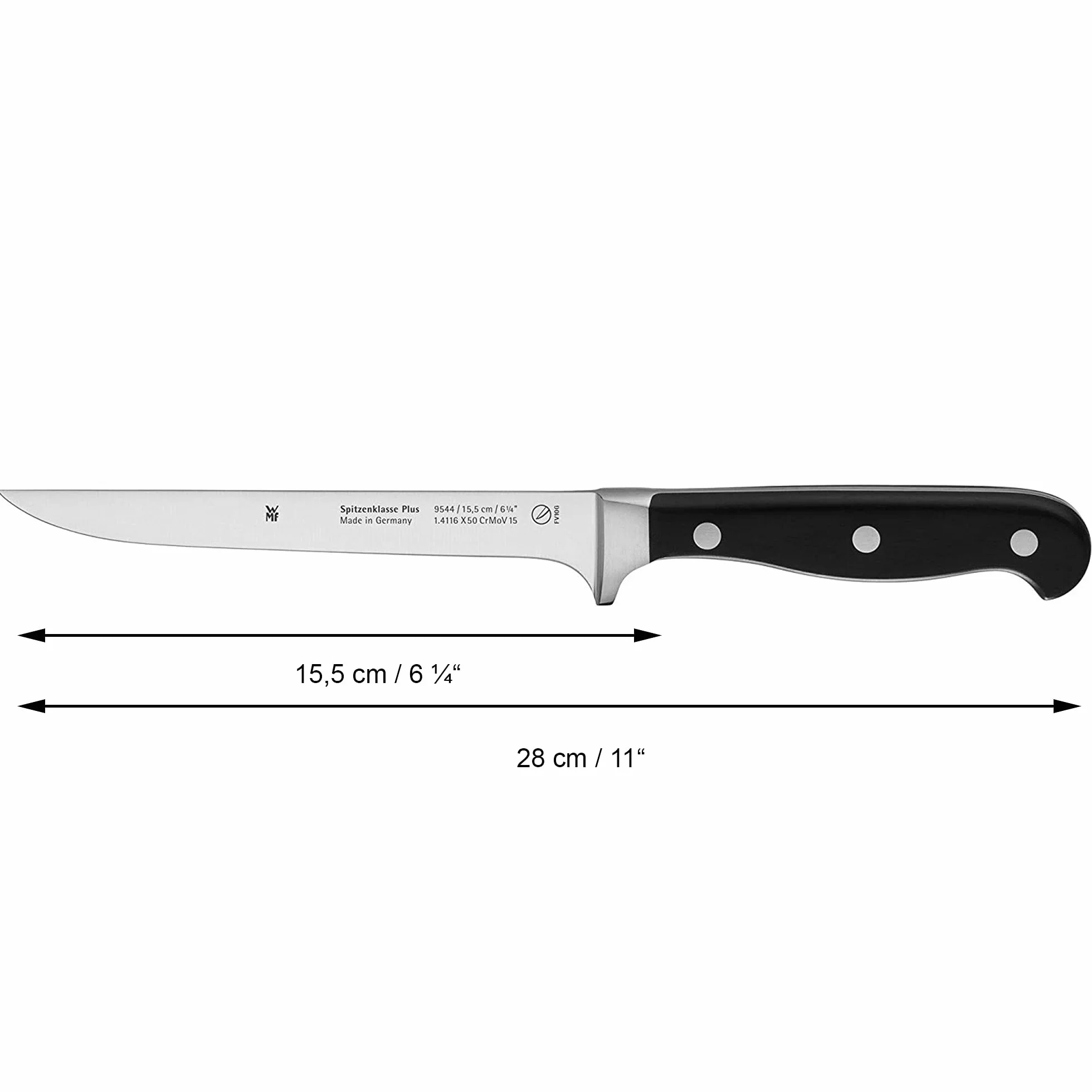 WMF Spitzenklasse Plus Ausbeinmesser 28 cm, Made in Germany, Messer geschmiedet, Performance Cut, Spezialklingenstahl, Klinge 15,5 cm