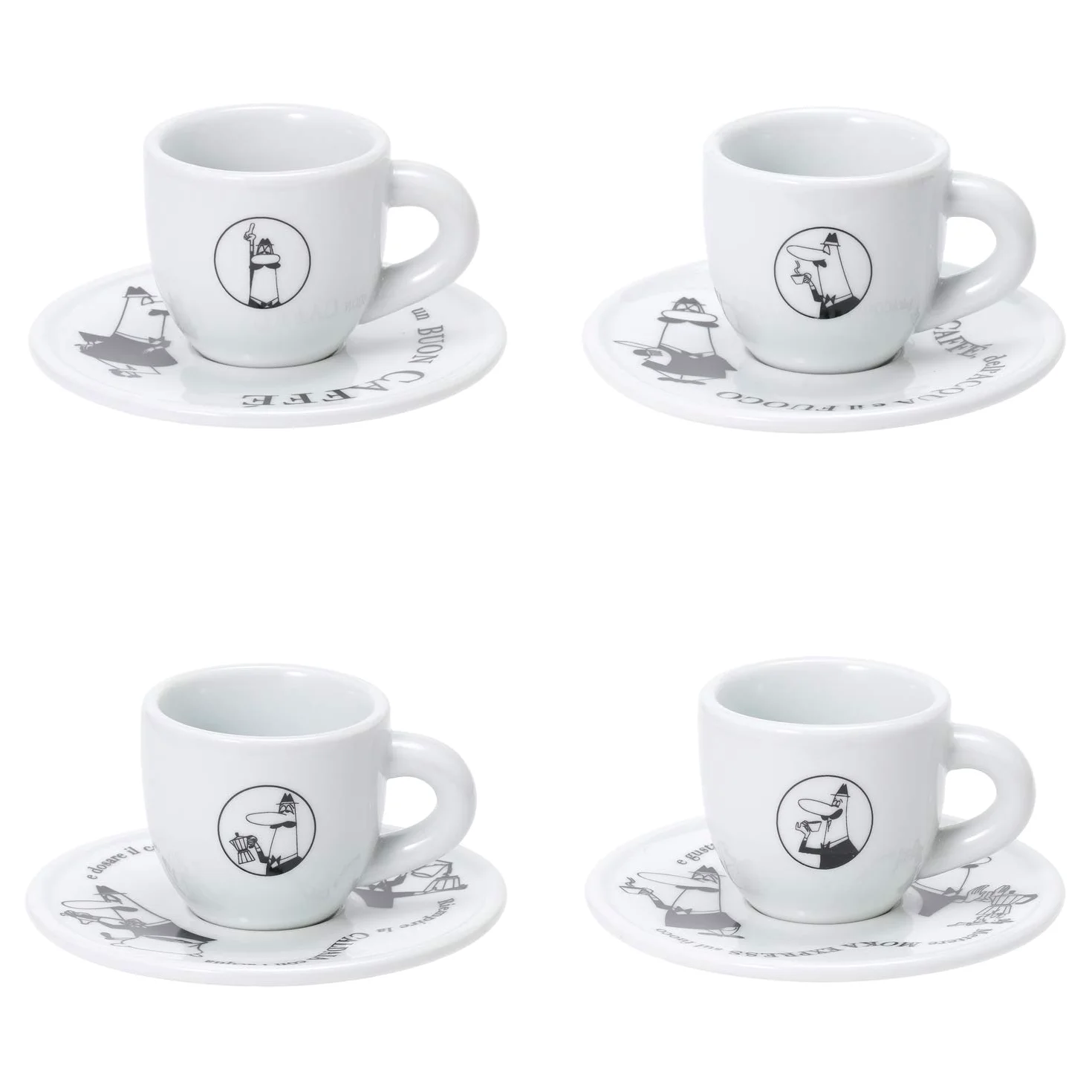 Bialetti TAZZINE Moka CAROSELLO Frühstückstassen, mehrfarbig, einzigartig Único