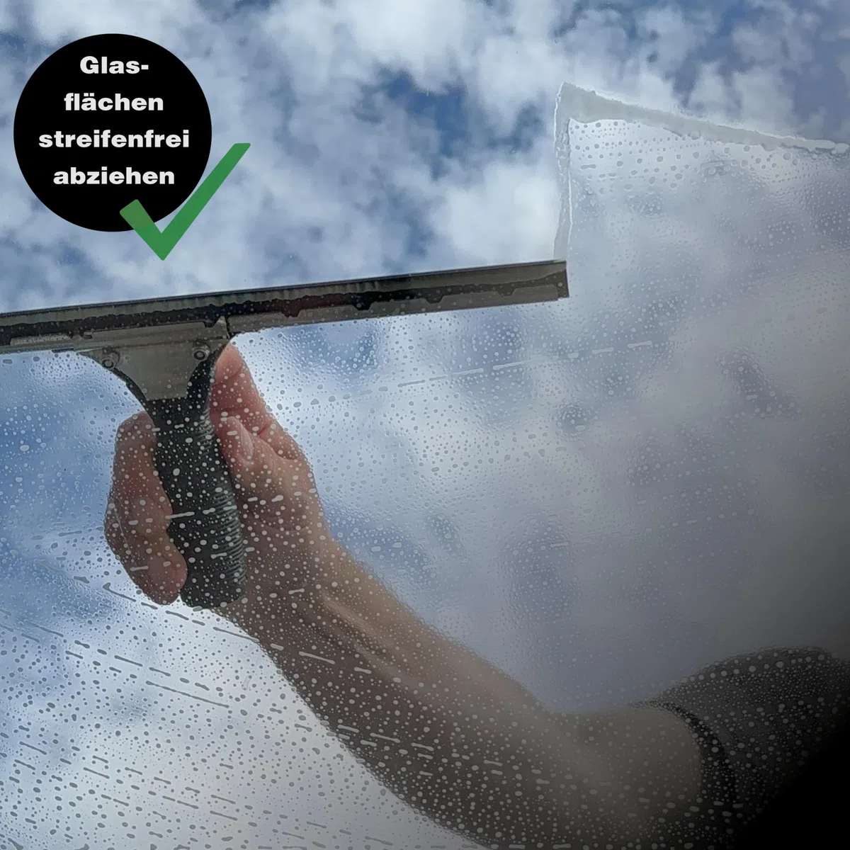FenWi Fensterabzieher mit Gummilippe in 35cm Breite/Duschabzieher/Abzieher mit Edelstahl-Abziehschiene als Glasabzieher zum Fensterputzen