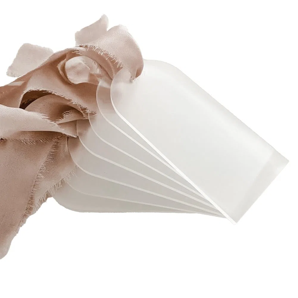 100 StüCk Leere Hochzeits-Tischkarten Aus Mattiertem Acryl, Transparenter Bogen, GeschenkanhäNger, Namensschild, Sitzplan, DIY-Platzmarkierung für Party
