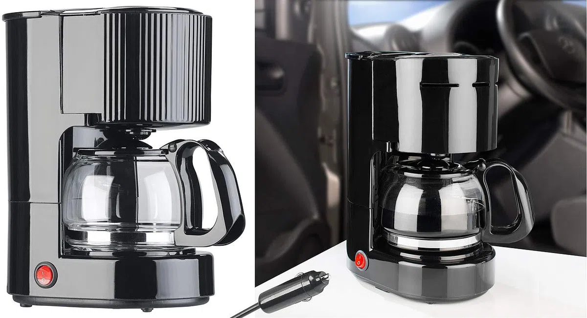 Rosenstein & Söhne 24V Kaffeemaschine: Lkw-Filterkaffee-Maschine, bis zu 3 Tassen, 650 ml, 24 Volt, 300 Watt (Kaffeemaschine 24 Volt, Lkw 24V, Kfz)