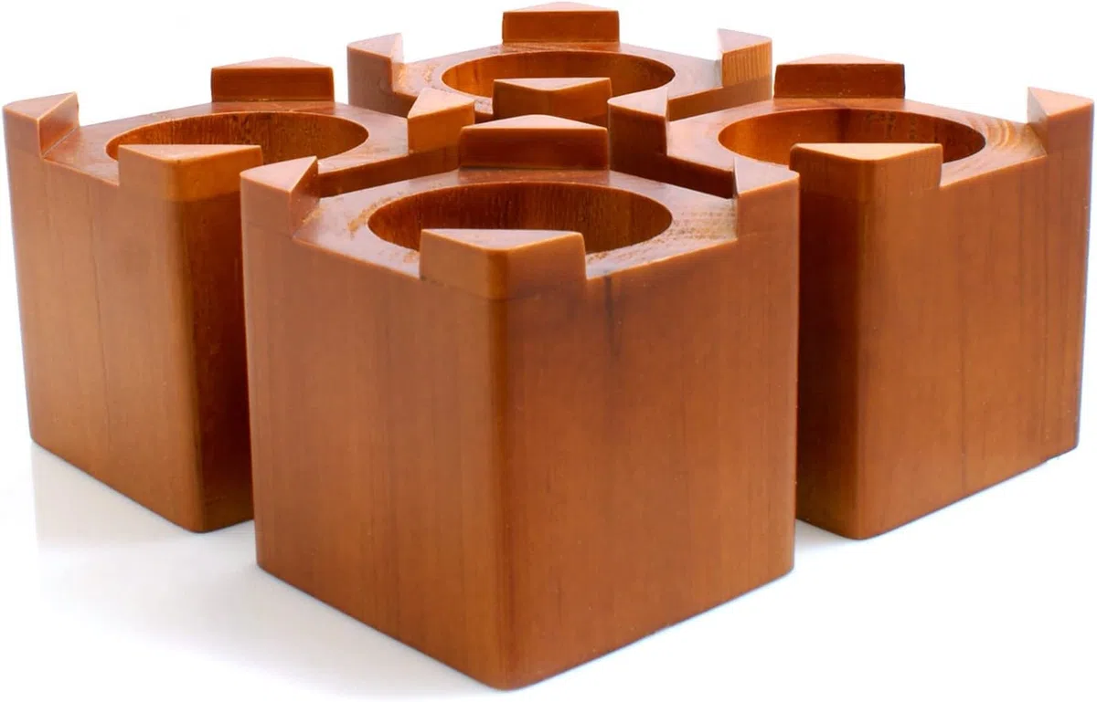 Design61 4er Bett Erhöhung Echt Holz Möbelerhöher Betterhöher Möbelerhöher Betterhöhung Möbelerhöhung Tischerhöher Elefantenfuß Bed Riser
