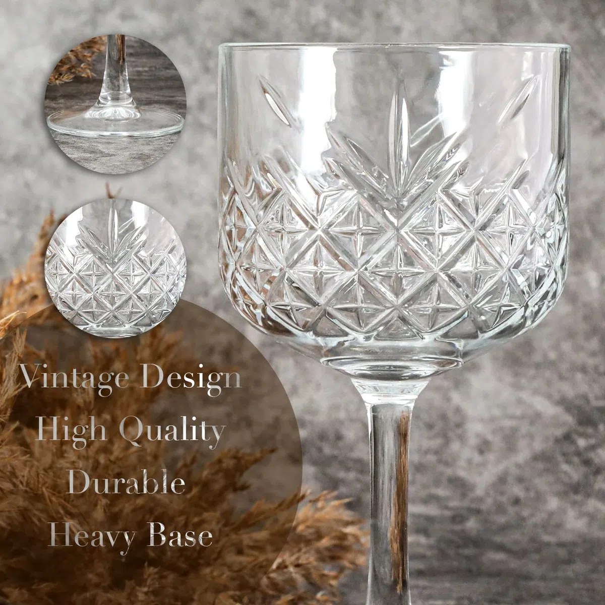 Extra großer Glaskelch, Vintage-Coupe-Gläser, große Weingläser, Cocktail, Champagner, Margarita, lange Stielgläser (500 ml) (Queen-Set)