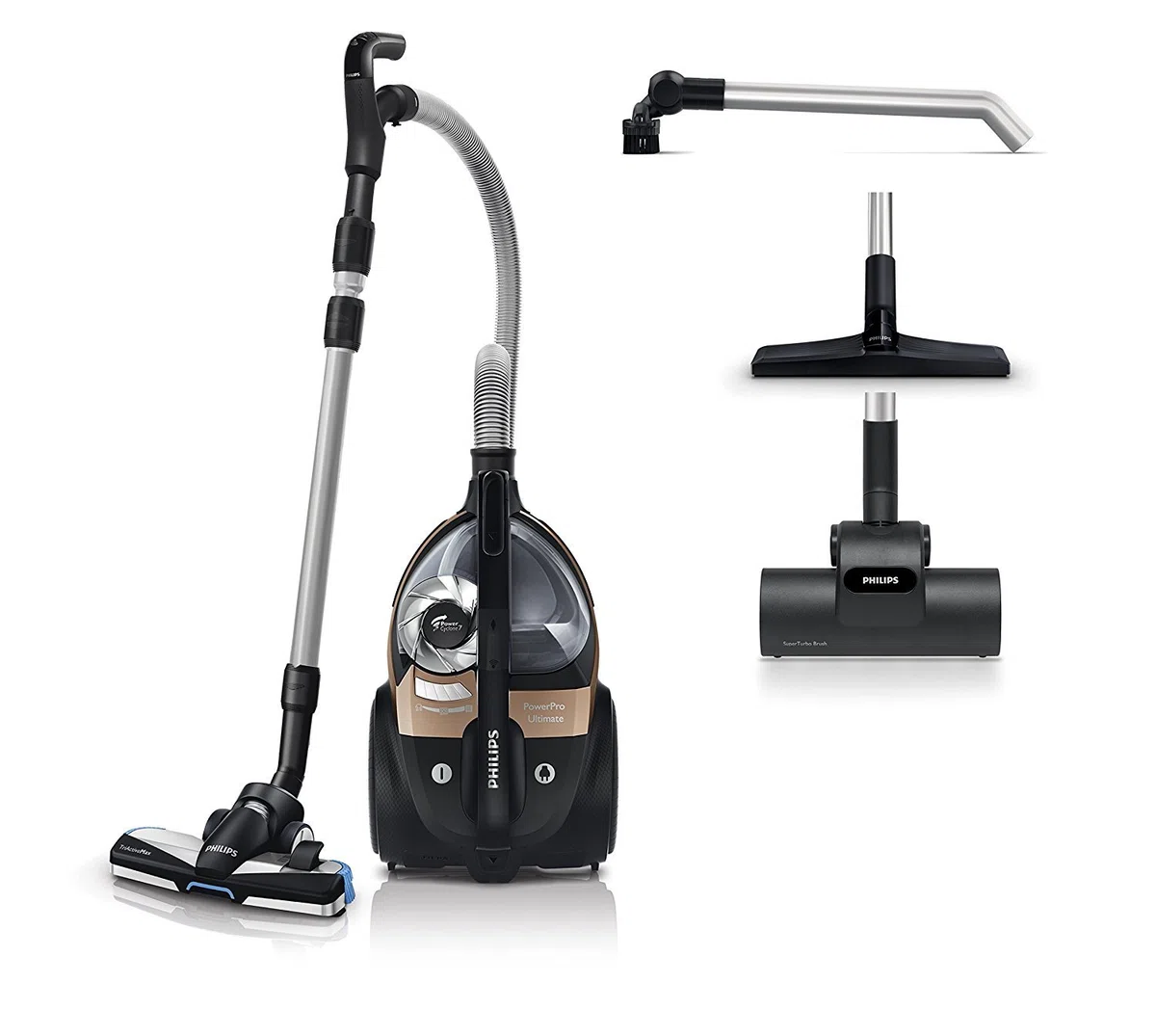 Philips beutteloser Staubsauger PowerPro Ultimate (AAA-Energie-Label, 650 W, 2,2 L Staubvolumen, Turbodüse für Tierhaare, kupfer) FC9922/09