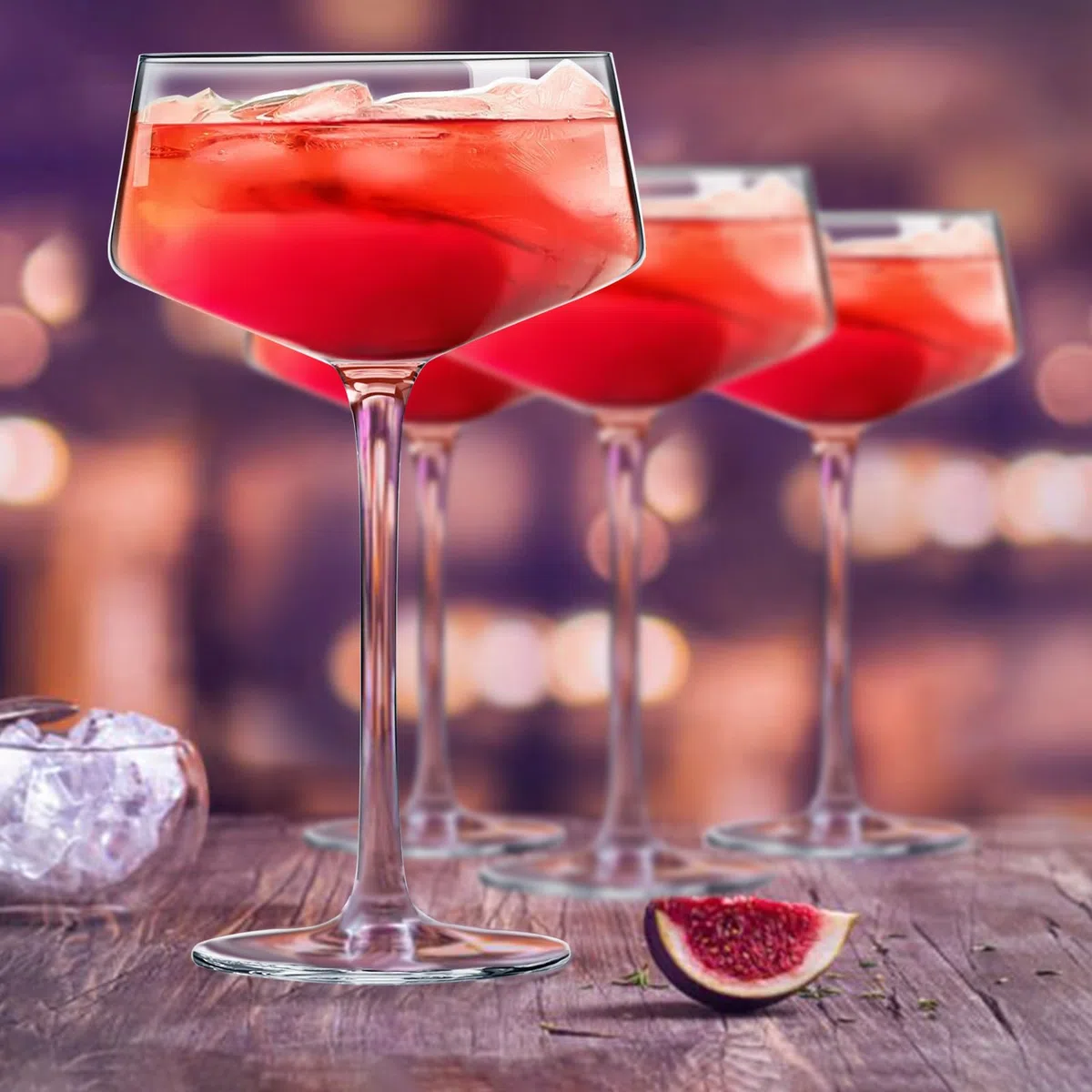 ParaCity Martini Gläser, mundgeblasene Cocktailgläser Set, Kristall Champagner Gläser, perfekt für Cocktails, Martinis, Margaritas, Partys, Catering-Boxen und Geschenke (8 oz/240 ml) (4)