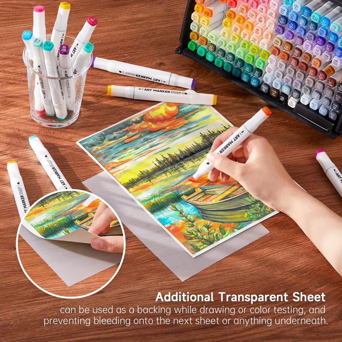 Shuttle Art Alkohol Marker Set, 171 bunte doppelseitige Alcohol Marker Stifte Set mit 1 Blender, Markerblock, Etui, Twinmarker Stifte für Kinder, Erwachsene, Alkohol Stifte, Marker zum Malen