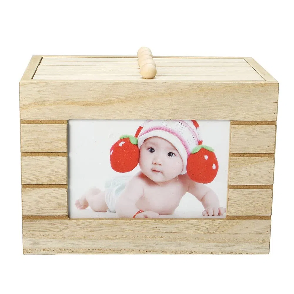Fotoalbum Kreativer Holz-Fotoalbum-Kasten Holzgehäuse DIY 6. Zoll 100 stücke Fotos Lagerung Hochzeit Baby Fotobild einsetzen Boxen Wohnkultur Fotoalbum Zum Selbstgestalten