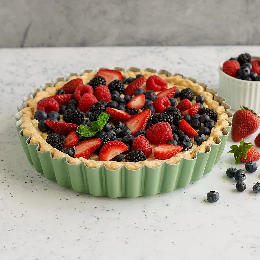 Nordic Ware Geformte Quiche-Tarteform, 7,5 Tassen, Aurora-Grün