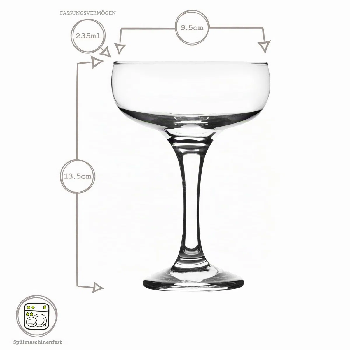 Rink Drink Espresso Martini -Brille - 235ml - Klar - Pack Von 6