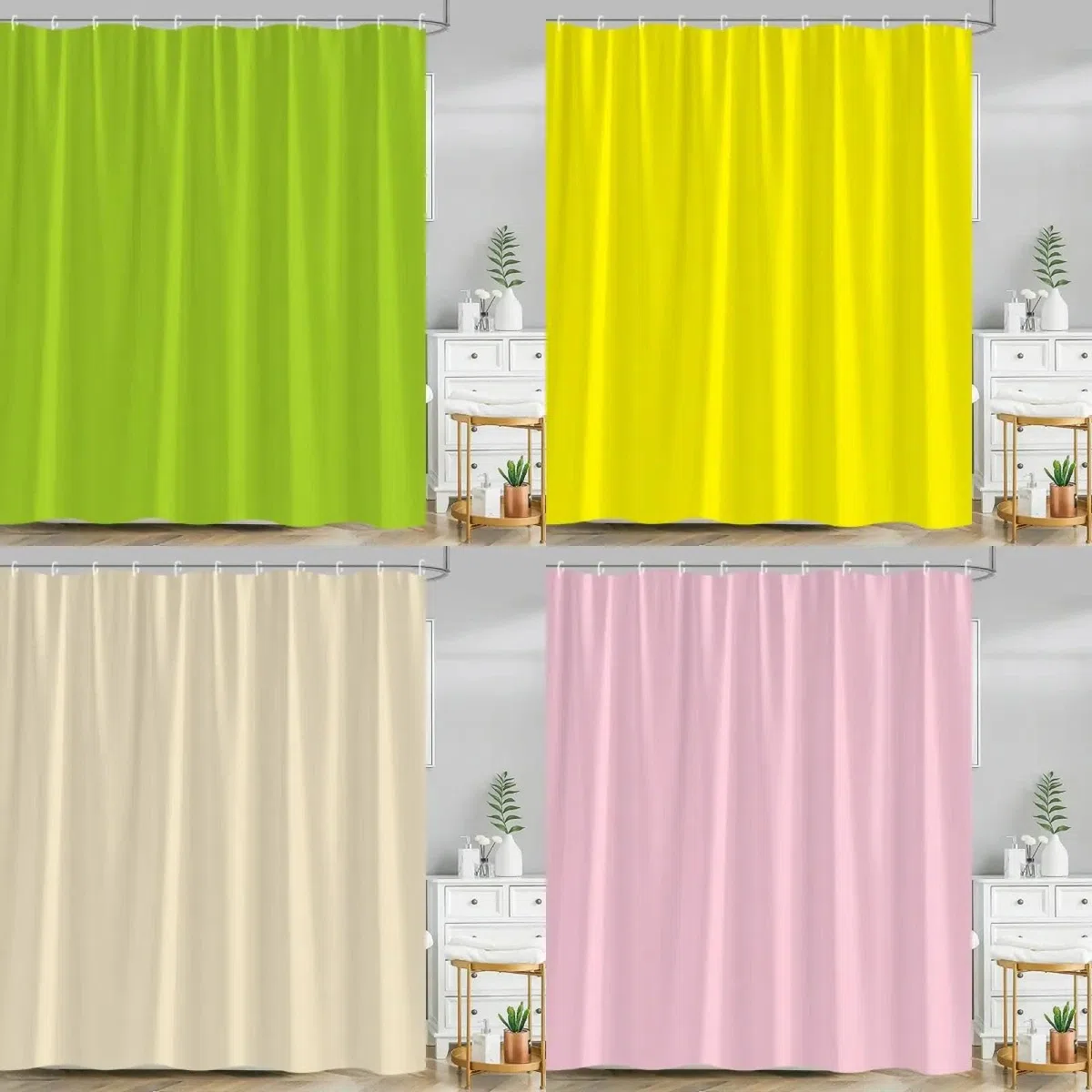 Duschvorhang Rosa 240x180 cm Schwerer Hotel Luxus Polyester Wasserdicht Duschvorhänge Anti-Schimmel und Textil Waschbar Schnelltrocknend für Badezimmer Badewannen mit 12 Haken