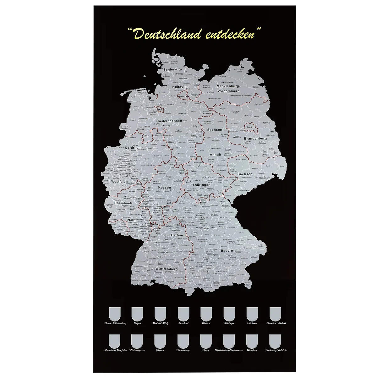 Scratch Rubbelkarte Deutschland: Scratchkarte, Rubbelkarte Deutschland. Einfach freirubbeln, wo man schon gewesen ist, auch sehr schön als ... - und Urlaubsziele in Deutchland frei