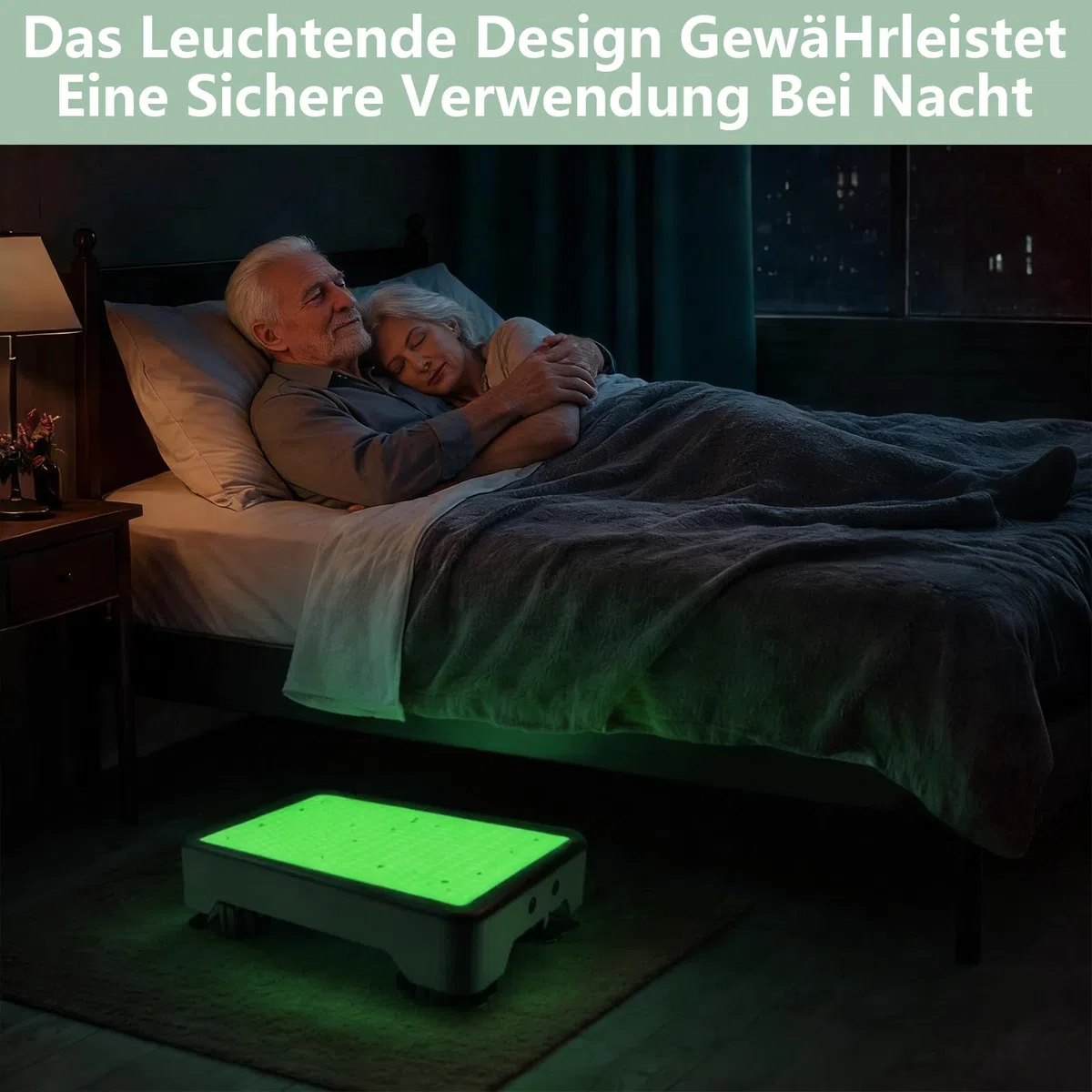 Rutschfest Halbstufe, Nachleuchtende Tritthocker, 3-stufig höhenverstellbarer, Tragbare Steighilfe & Einstiegshilfe Trittstufe bis 220 kg, Step Hocker für Senioren, Dusche,Auto,IndoorOutdoor