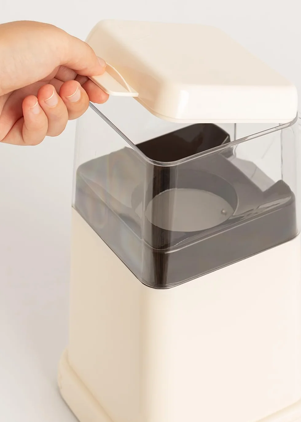 CREATE/POPCORN MAKER/Elektrische Popcornmaschine Cremeweiß/Retro-Stil, Fettfrei, Ölfrei, einfache Bedienung, Sicherheitssystem, 1200W, 80g Mais in 3 Minuten