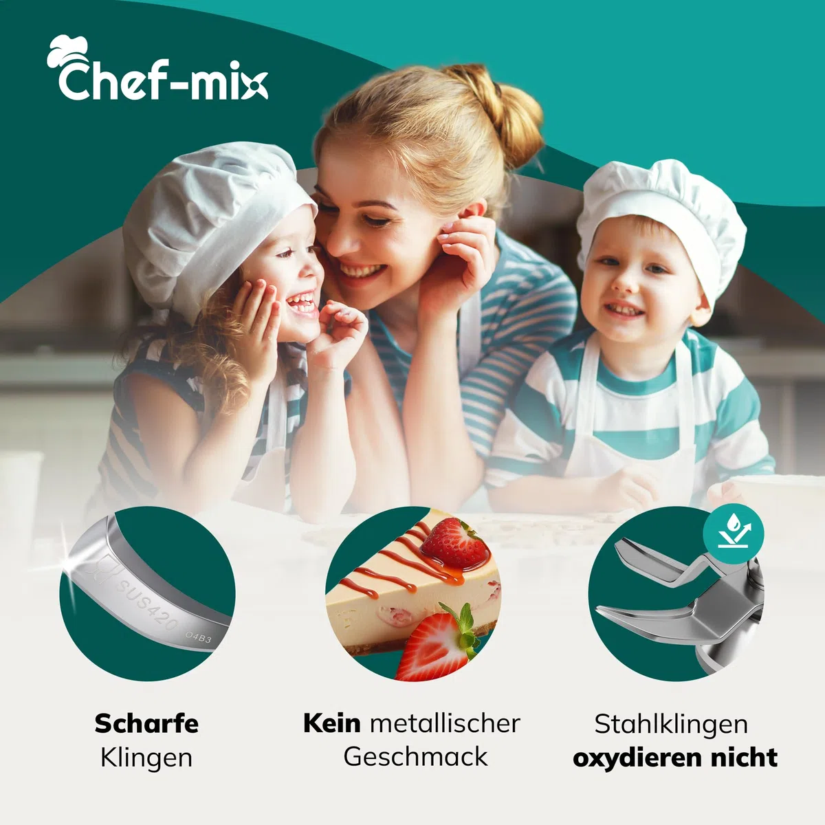 Mixmesser Ersatz für Vоrwerk Thermоmix Messer TM6 TM7 - Ersatzmesser Zubehör aus Edelstahl mit Dichtring für TM6 TM7 Küchenmaschinen