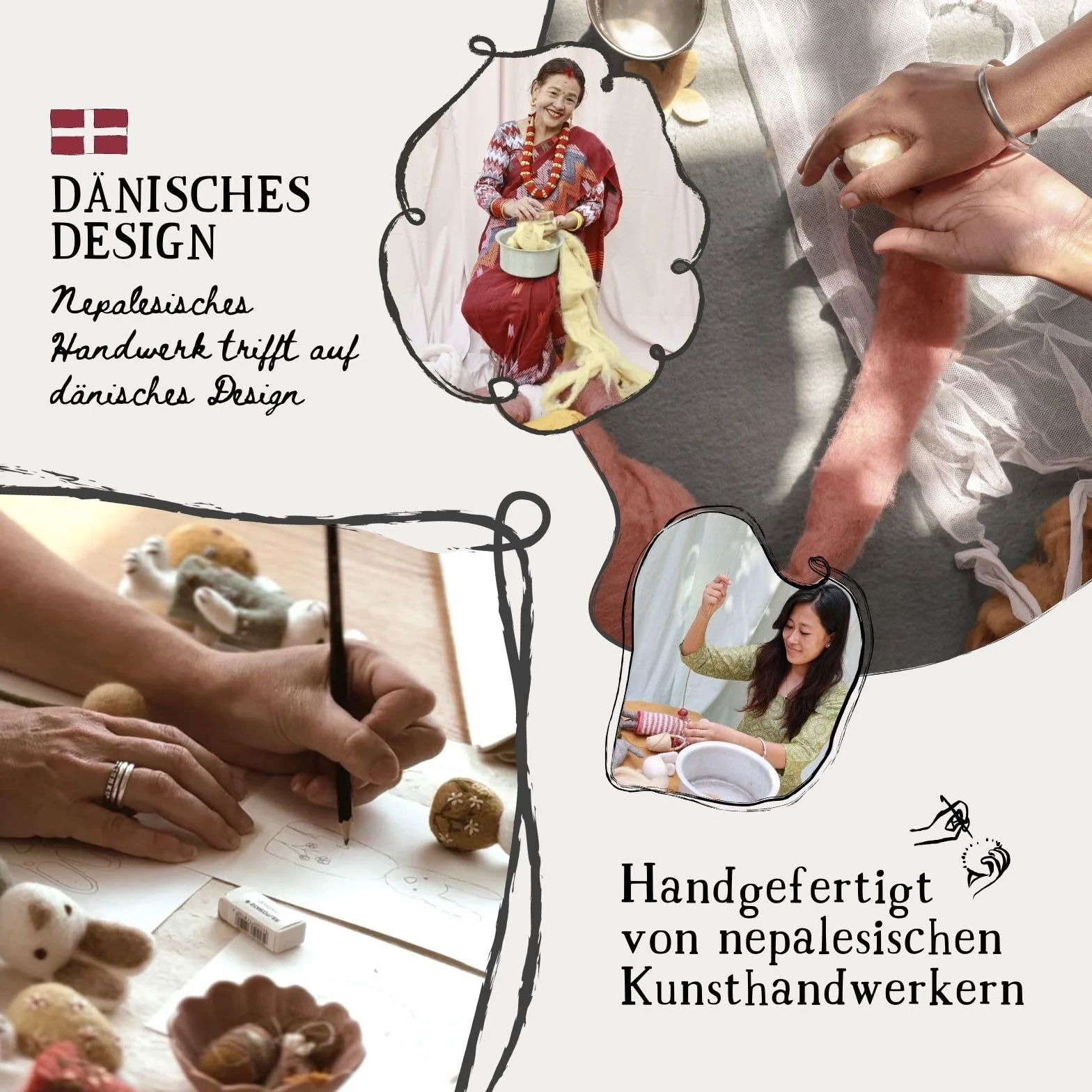 Gry & Sif Handgemacht & Fairtrade-Zertifiziert | Stilvolles dänisches Design X Nepali Kunsthandwerker | Engel-Orchester – 3er Set