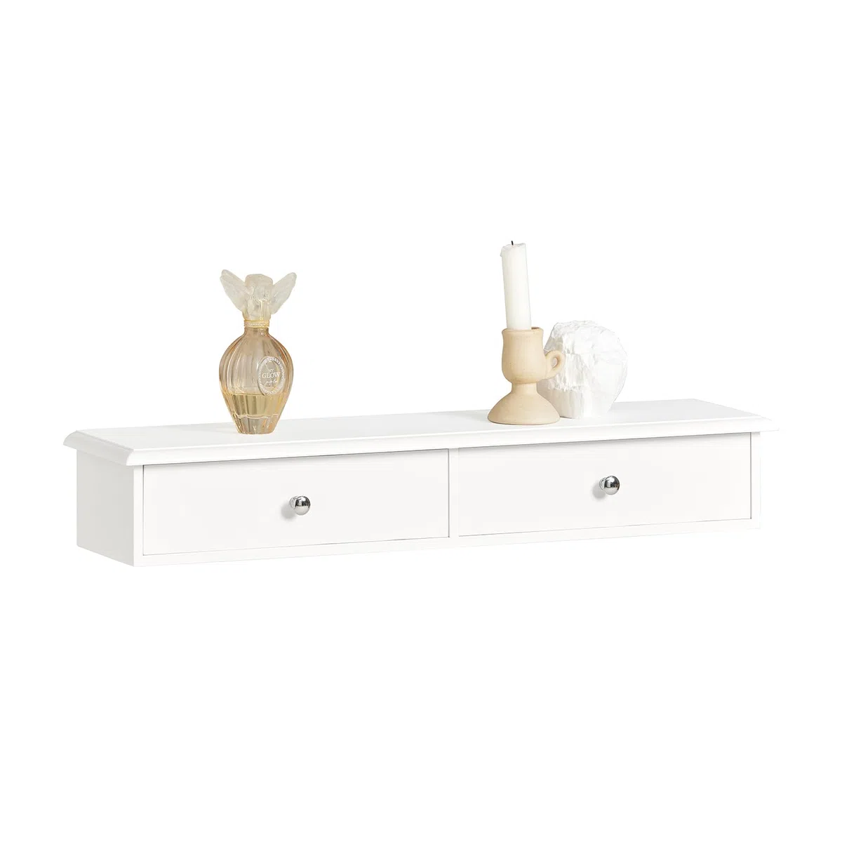 SoBuy FRG43-W Wandschrank Hängeschrank Badezimmerschrank Wandregal Hängeregal Wandgarderobe mit 2 Schubladen BHT ca: 64x10x15cm